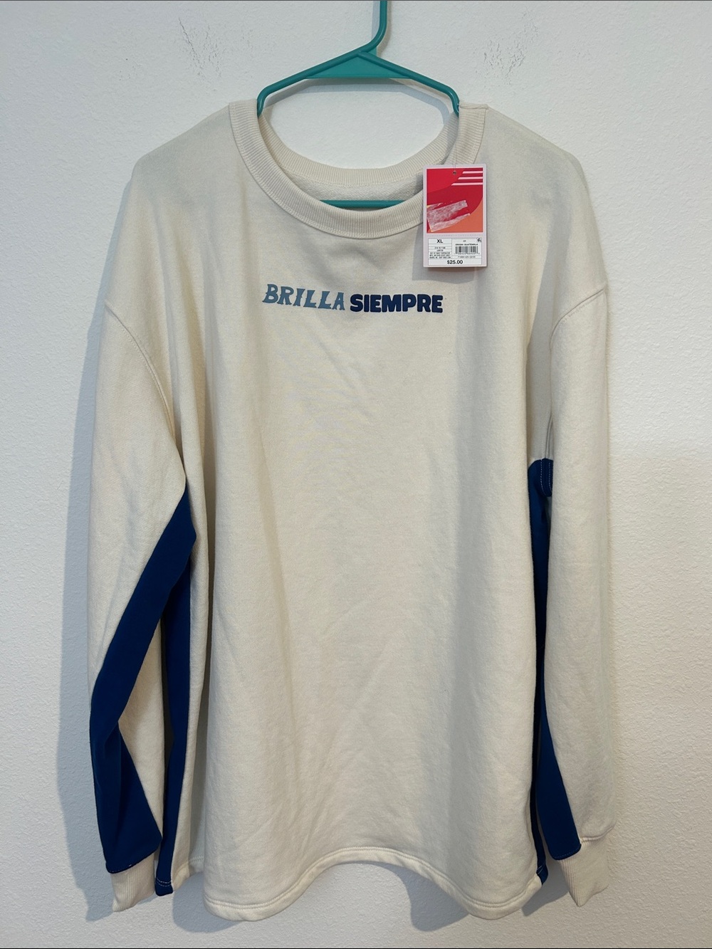 Cream & Navy Contrast Crewneck Sweatshirt